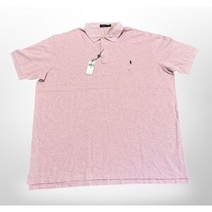 Polo Ralph Lauren Polo Shirt Mens 4XLT Pink Heather Classic Fit Short Sleeve
